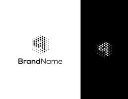 letter Q with hexagon and dot concept logo for lab or technology company vector