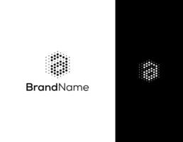 letter A with hexagon and dot concept logo for lab or technology company vector