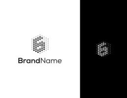 letter G or number 6 with hexagon and dot concept logo for lab or technology company vector
