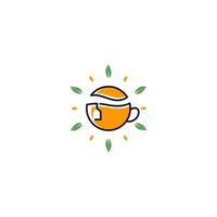 Playful tea and sun logo concept vector