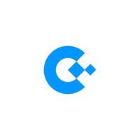 Letter C and box logo concept for tech company vector