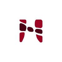 simple design letter H brick or H with brick logo concept vector