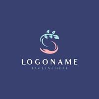 Initial S letter design idea with leaf and hand concept for branding vector