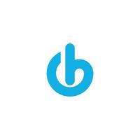 Unique letter B with power button concept logo vector