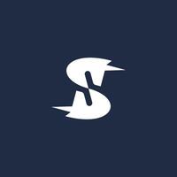 Simple letter S with unicorn concept logo vector
