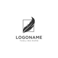 feather design logo idea for photography studio vector