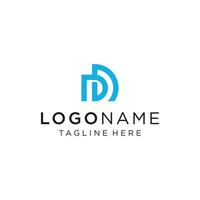DD initial with building logo concept vector