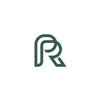 luxury letter PR or Rp with simple mono line logo concept vector