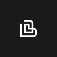 Simple line Letter BL or LB logo concept vector