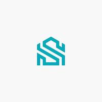 Simple Line letter S house or S Home logo concept vector