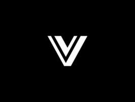 Minimalist letter VV with simple shape logo concept vector