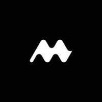 Modern Letter M Flow or M tech logo concept vector