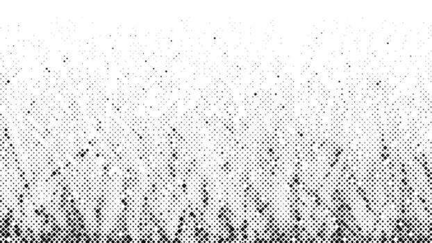 Halftone grunge texture. Comic style grain background. Pop art faded textured frame. Speckle gradient effect. Dotted particles print wallpaper. Pixelated backdrop vector