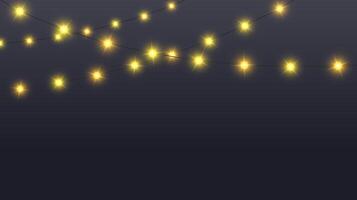 Glowing lamps garland. Christmas lights. Fairy lights chain. Wall decoration for party. Led bulb lamp string. vector