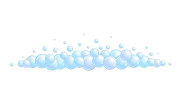 Soap bubble divider. Horizontal foam decoration element. Blue suds cloud. vector