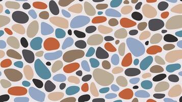 Pebble seamless pattern. Smooth stones background. Cobblestone paving texture. Sea or river pebbles wallpaper vector