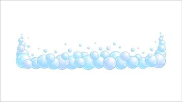 Soap bubble divider. Foam decoration element. Blue suds cloud. vector