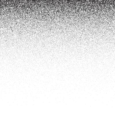 Grain stippled gradient. Faded stochastic dotwork texture. Random grunge noise background. Black dots, speckles or particles wallpaper
