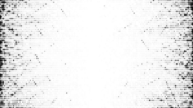 Halftone grunge texture. Comic style grain background. Pop art faded textured frame. Speckle gradient effect. Particles print wallpaper. Pixelated backdrop vector