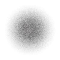 Grain circle gradient. Stippled round shape. Radial stochastic dotwork texture. Random grunge noise background. Black dots sphere. Half tone vector