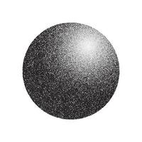 Grain circle gradient. Stippled round shape. Radial stochastic dotwork texture. Random grunge noise background. Black dot sphere vector