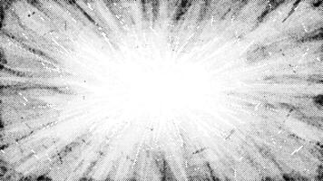 Halftone radial texture. Comic style grain background. Pop art faded textured frame. Grunge speckle effect. Dotted particles print wallpaper. Pixelated gradient bg vector