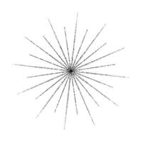 Dotted grain star with beams. Black stipple ray sparkle. Textured flare shape. Abstract burst explosion. Halftone noise spark figure vector