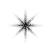 Dotted grain star. Black stipple shape. Abstract noise texture flower. Halftone flare form. stochastic vector