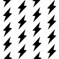 Grunge lightning bolts seamless pattern. Black thunderbolts repeating background. Textured storm and lightning strikes ornament wallpaper. Energy power or electricity voltage symbols. vector