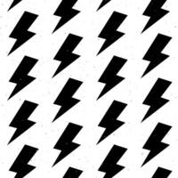 Black lightning bolts seamless pattern. Thunderbolts repeating background. Storm or lightning strike ornament wallpaper. Energy power or electricity voltage symbols. vector