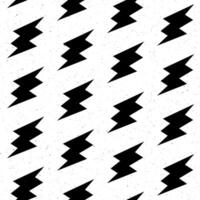 Grunge lightning bolts seamless pattern. Black thunderbolts repeating background. Textured storm and lightning strikes ornament wallpaper. Energy power or electric voltage symbols vector