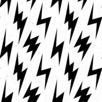 Black lightning bolts seamless pattern. Thunderbolts repeating background. Storm and lightning strikes ornament wallpaper. Energy power electricity voltage symbols vector