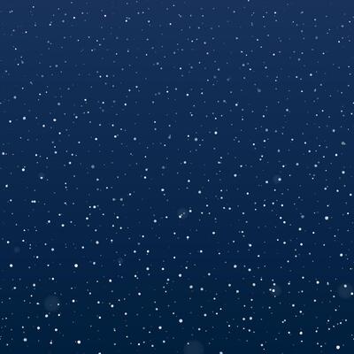 Snowfall at night. Falling snowflakes on dark background. Galaxy stars in night sky. Splattered particles, dots, specks, splashes, drops, spray texture