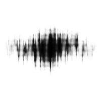 Grunge glitched halftone spot. Distorted textured stain. Spotted dots background blot. Monochrome design element. vector