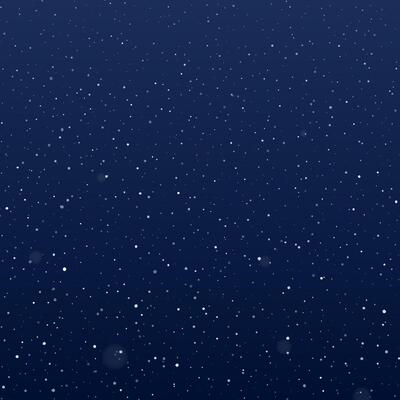 Snowfall at night. Falling snowflakes on dark background. Galaxy stars on night sky. Splattered particles, dots, specks, splashes, drops, spray texture