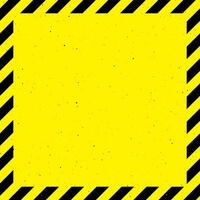 Textured caution tape frame background. Yellow and black diagonal stripes, square warning wallpaper. vector