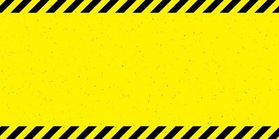 Textured caution tape frame background. Yellow and black diagonal stripes warning wallpaper vector