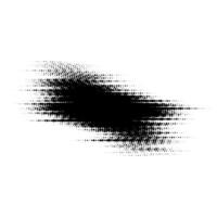 Grunge glitched halftone spot. Distorted comic pop art textured stain. Spotted dots background blot. Monochrome design element. vector