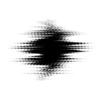 Grunge glitched halftone spot. Distorted comic pop art textured stain. Spotted dots background blot vector