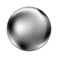 Halftone sphere. Comic texture globe. Semitone dotted circle. Round gradient. Radial design element. Abstract monochrome background vector