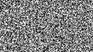 Seamless pixelated tv noise texture. White noise signal grain. Television screen interferences and glitches background vector
