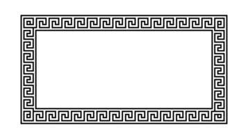 Greek ornament frame. Meander rectangle pattern. Ancient Greek fret border. Geometric meandros motif. vector