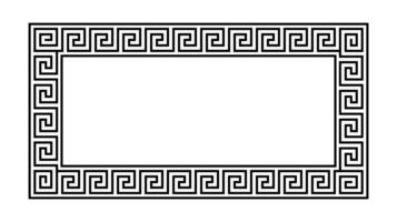 Greek ornament frame. Meander rectangle pattern. Ancient Greek fret border. Geometric meander motif vector