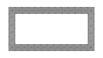 Greek ornament frame. Meander rectangle pattern. Ancient Greek fret border. vector