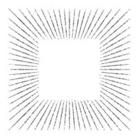 Retro sunburst dotted frame. Black and white sunlight rays square. Vintage stippled design element for logo, labels, badges, banners. vector