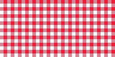 Gingham seamless pattern. Red and white vichy background texture. Checked tweed plaid repeating wallpaper. Fabric design. vector