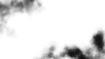 Halftone smoke frame texture. Black and white dotted fog or smog background. Comic pop art style design element for banners, collages, posters. Monochrome grunge abstract wallpaper. vector