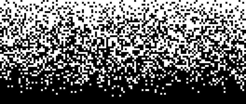 Pixelated halftone gradient noise. Fading pixel texture. Dissolving black and white wallpaper. vector