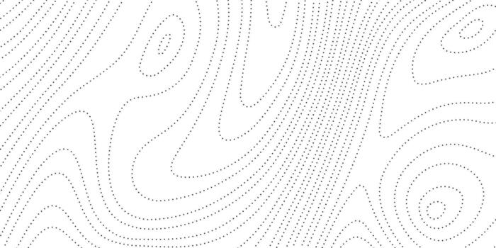 Dotted wavy lines background. Abstract wave stripes texture. Warped and curved dashed lines wallpaper. Minimalistic map design template vector