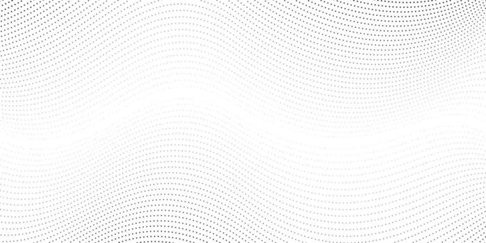 Dotted wave lines background. Abstract Halftone stripes texture. Warped and curved dashed lines wallpaper. Black and white design vector